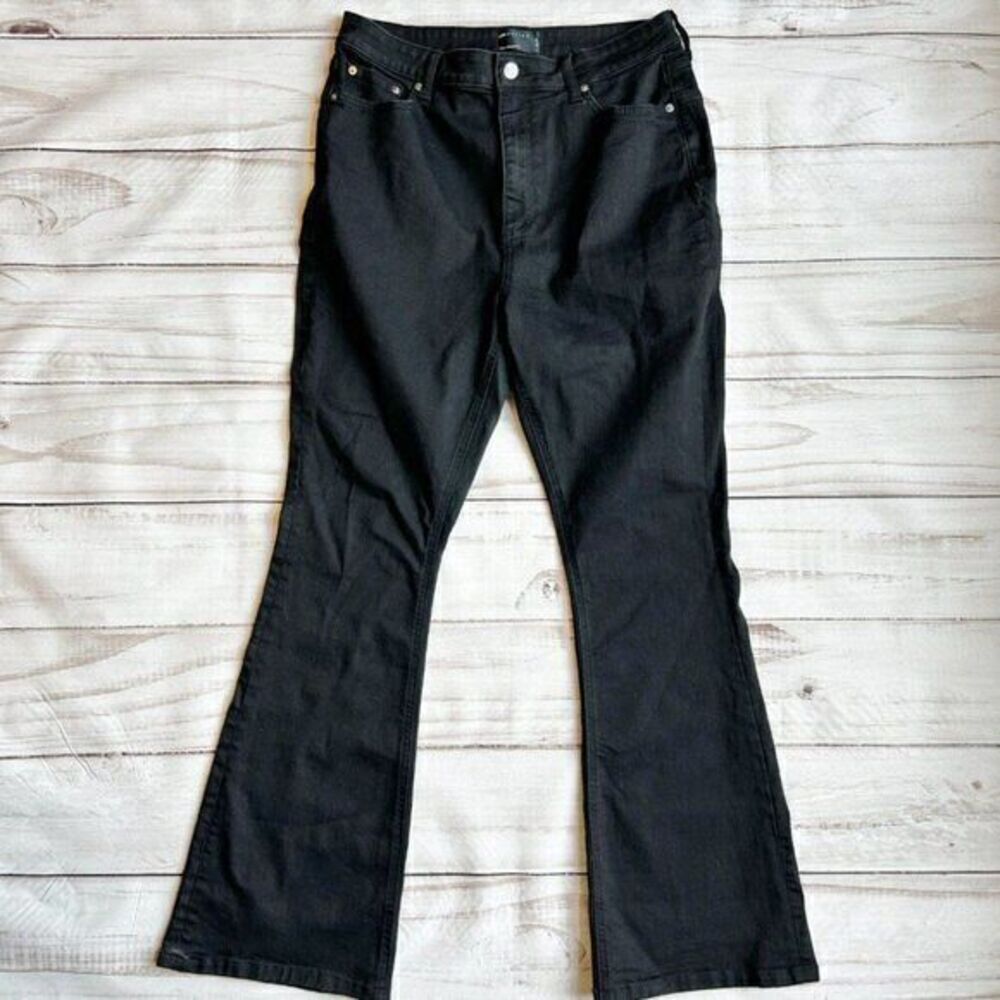 ASOS Black High Rise Stretchy Flare Jeans Size 32 x 30